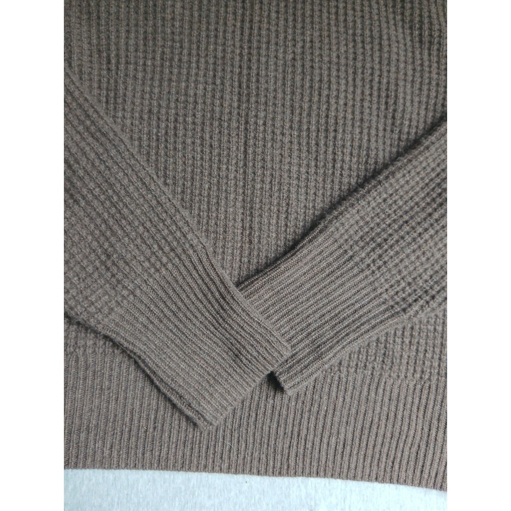 White Warren Cashmere Sweater Medium Waffle Knit Pullover Turtleneck Cozy Luxury - Picture 4 of 13